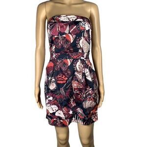 French Connection Women's Strapless Butterfly Strapless Sheath Mini Dress Size 6
